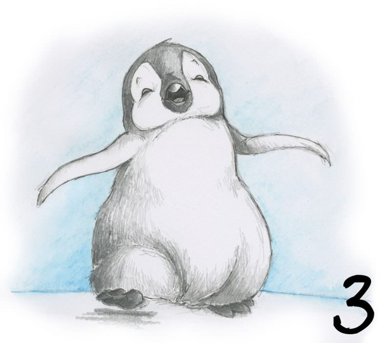Як намалювати пінгвіна поетапно легко вчимося малювати милого пінгвіна